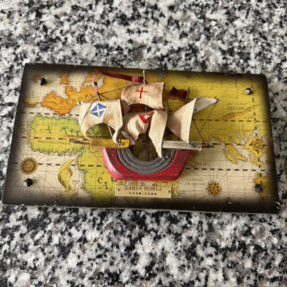 Vintage Santa Maria Ship (1446-1506)Wall 3D Sailing Ship Nautical Plaque